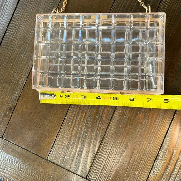 Elegant Transparent Clutch with Gold Chain - Picture 9 of 11